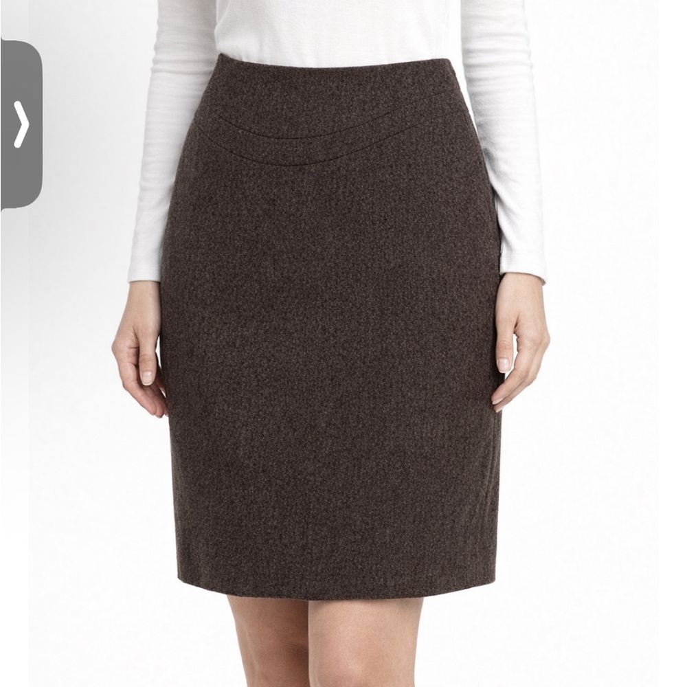 Elie Tahari Brown Wool Pencil Skirt Size 6 Lined Career Office Classic